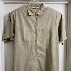 Venezia Women's Tan Button-Down Blouse, Size 18/20, NWT